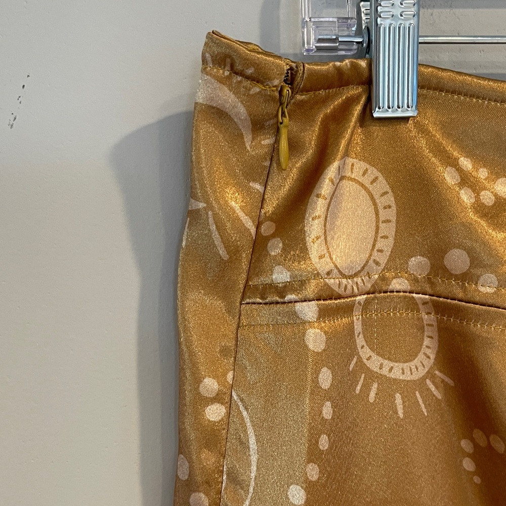 Free People Gold Celestial Skirt Size 8 - Picture 6 of 9